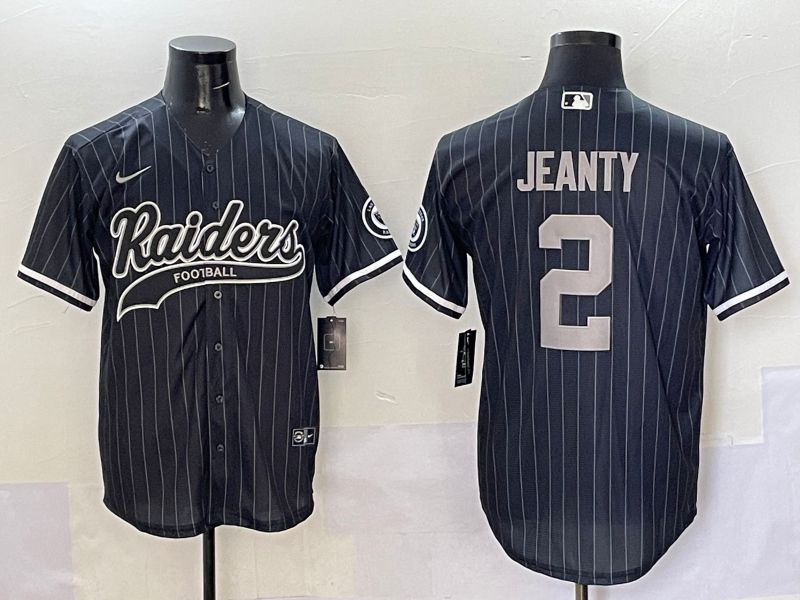 Men 2025 Oakland Raiders #2 Jeanty Black Stripe Joint Name Nike Limited NFL Jersey style 1->oakland raiders->NFL Jersey